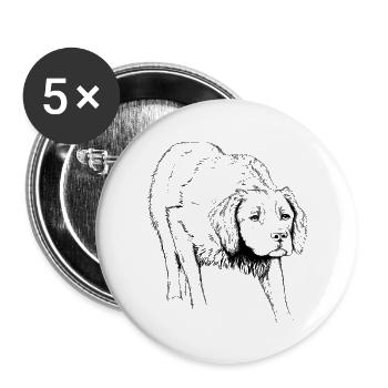 Breton pointing dog - Buttons small 1''/25 mm (5-pack) - white - Front