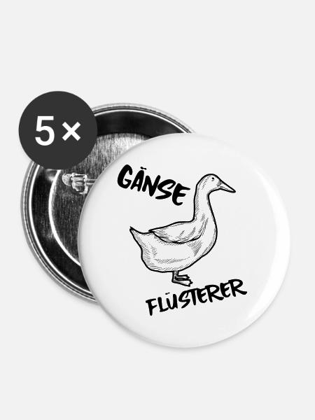 Gänse Flüsterer - Buttons klein 25 mm (5er Pack) - Weiß