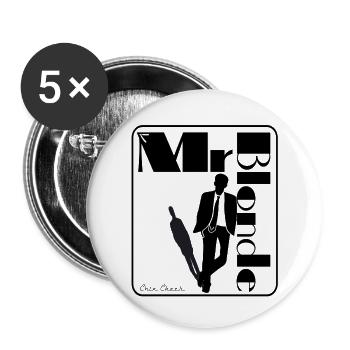 mr blond - Buttons klein 25 mm (5er Pack) - Weiß - Vorne