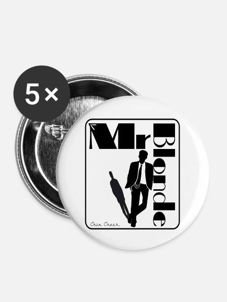 mr blond - Buttons klein 25 mm (5er Pack) - Weiß