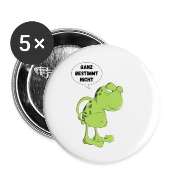 Ganz bestimmt nicht Lustiger Spruch Frosch Kröte - Buttons klein 25 mm (5er Pack) - Weiß - Vorne