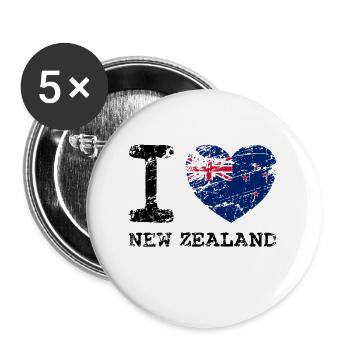 Cadeau drôle de Nouvelle-Zélande pour les Néo-Zélandais - Lot de 5 petits badges (25 mm) - blanc - Devant