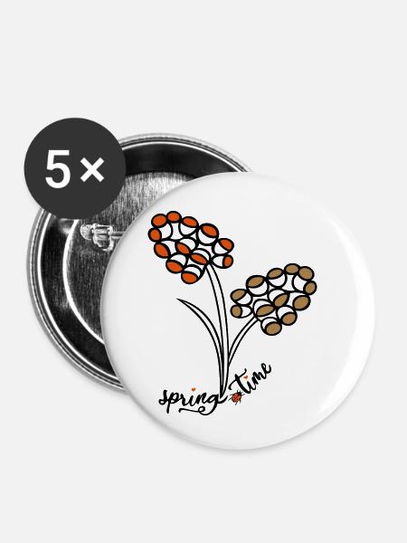 Spring Time - Buttons klein 25 mm (5er Pack) - Weiß