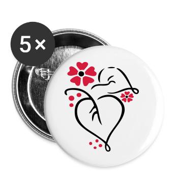 nature lover - Buttons small 1''/25 mm (5-pack) - white - Front