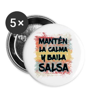 Dance Salsa - Salsa Tanz Geschenk - Buttons klein 25 mm (5er Pack) - Weiß - Vorne