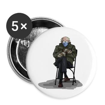 Grandpa on folding chair - Buttons small 1''/25 mm (5-pack) - white - Front