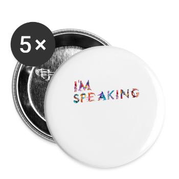 I'm speaking Kamala Harris - Buttons small 1''/25 mm (5-pack) - white - Front