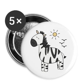 zèbre - Lot de 5 petits badges (25 mm) - blanc - Devant