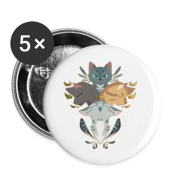Jayfeather Häherfeder Cat Grey Warrior Cats - Buttons small 1''/25 mm (5-pack) - white - Front