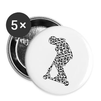 Scooter Boy - Buttons small 1''/25 mm (5-pack) - white - Front