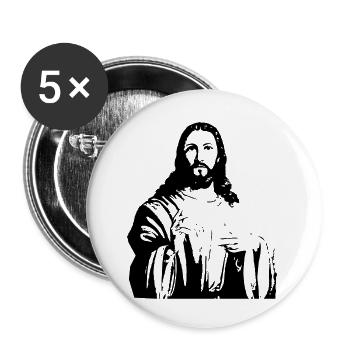 Jesus Pray - Buttons klein 25 mm (5er Pack) - Weiß - Vorne