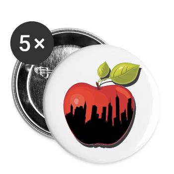 BIG APPLE NY New York Apfel Geschenk - Buttons klein 25 mm (5er Pack) - Weiß - Vorne