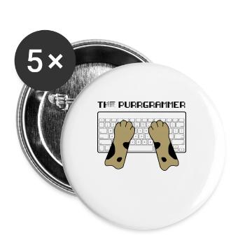 Siam Katze Kätzchen Programmierer Nerd Geschenk - Buttons klein 25 mm (5er Pack) - Weiß - Vorne