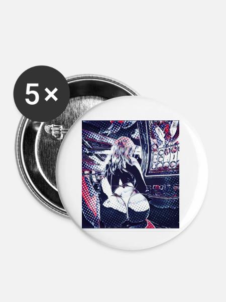 GTALive - Buttons klein 25 mm (5er Pack) - Weiß