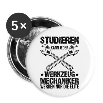 Werkzeugmacher Werkzeugmechaniker Azubi Spruch - Buttons klein 25 mm (5er Pack) - Weiß - Vorne