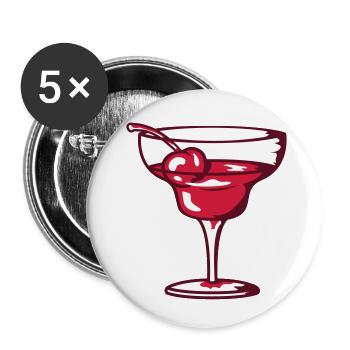 Boissons Alcool Longdrink - Lot de 5 petits badges (25 mm) - blanc - Devant