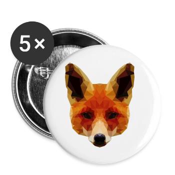 Oranger Polygonalfuchs - Buttons klein 25 mm (5er Pack) - Weiß - Vorne