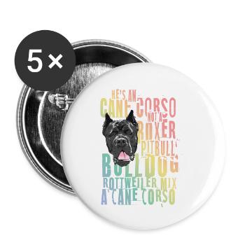 Cane Corso pour cane Corso propriétaire Cane - Lot de 5 petits badges (25 mm) - blanc - Devant