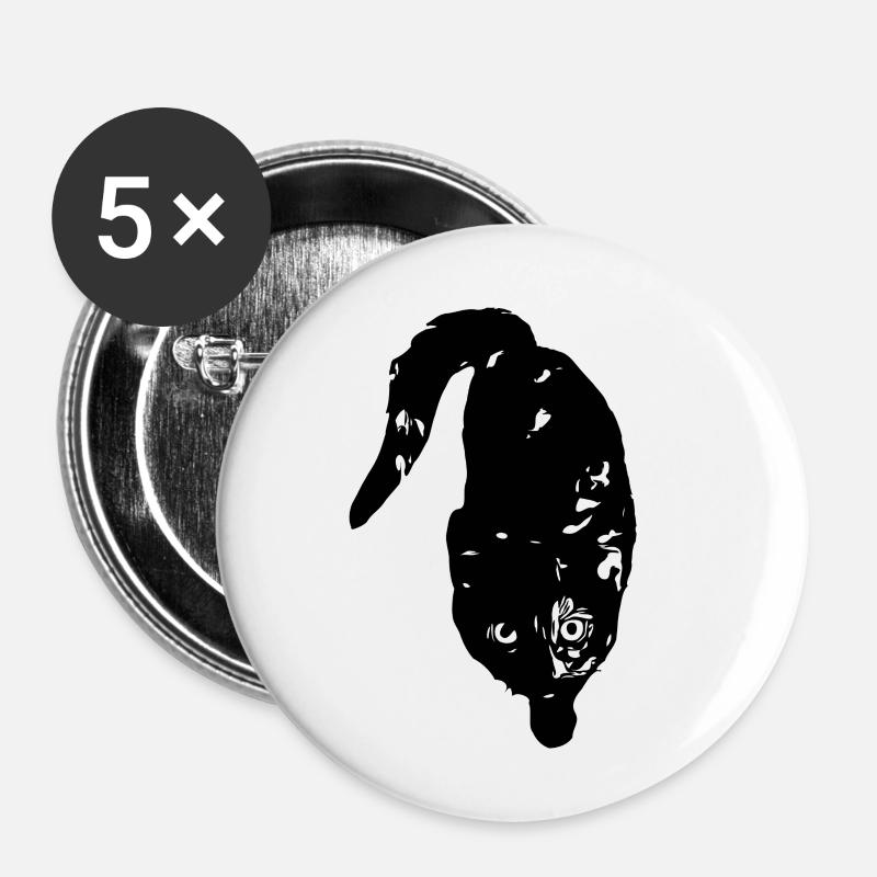 Coco-Katze - Buttons klein 25 mm (5er Pack) - Weiß