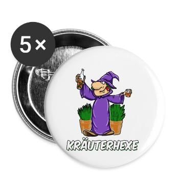 Kräuterhexe ich trinke gerne Kräuter Schnaps Tee - Buttons klein 25 mm (5er Pack) - Weiß - Vorne