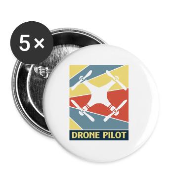 drone - Buttons small 1''/25 mm (5-pack) - white - Front