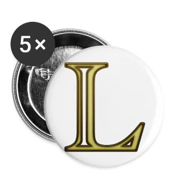 L Gold - Buttons klein 25 mm (5er Pack) - Weiß - Vorne