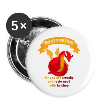 Funny saying for dragon lovers - Buttons small 1''/25 mm (5-pack) - white - Front