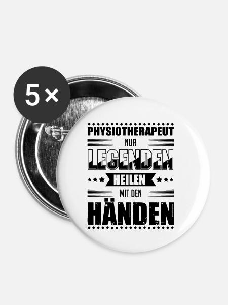 Physiotherapeut Geschenkideen - Buttons klein 25 mm (5er Pack) - Weiß