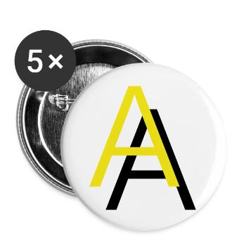 AA Yellow Black Letters Letters - Buttons small 1''/25 mm (5-pack) - white - Front