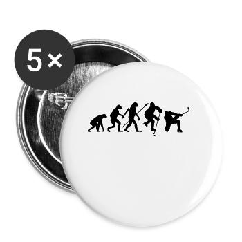 Eishockey Evolution Spieler Ice Hockey Eishockey - Buttons klein 25 mm (5er Pack) - Weiß - Vorne