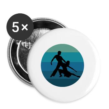 Latein tanzen Tanzpaar Salsa - Buttons klein 25 mm (5er Pack) - Weiß - Vorne