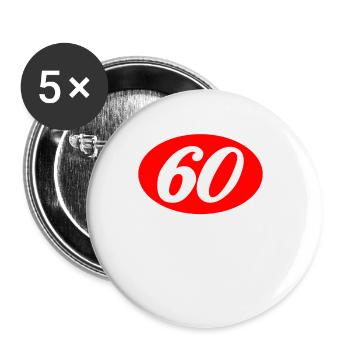 Sixty Sechzig 60 - Buttons klein 25 mm (5er Pack) - Weiß - Vorne