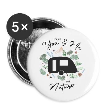 You - Me - Caravan - Buttons klein 25 mm (5er Pack) - Weiß - Vorne