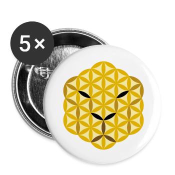 The Jaguar Face Of Life - Sacred Animals, Face 02 - Buttons small 1''/25 mm (5-pack) - white - Front