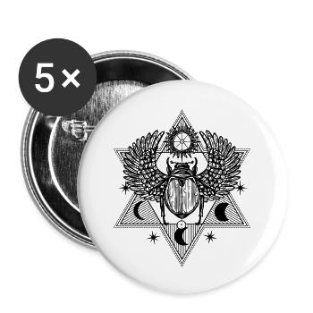 Mystischer Skarabäus Symbol Design - Buttons klein 25 mm (5er Pack) - Weiß - Vorne