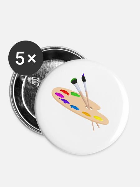 Für Maler - Buttons klein 25 mm (5er Pack) - Weiß