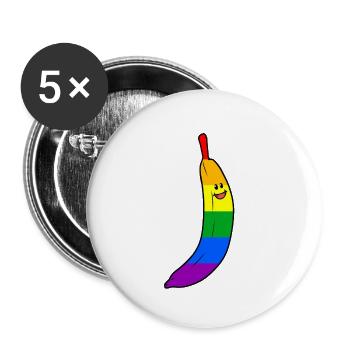 LGBT Schwule Banane Gay Pride Gleichgeschlechtlich - Buttons klein 25 mm (5er Pack) - Weiß - Vorne