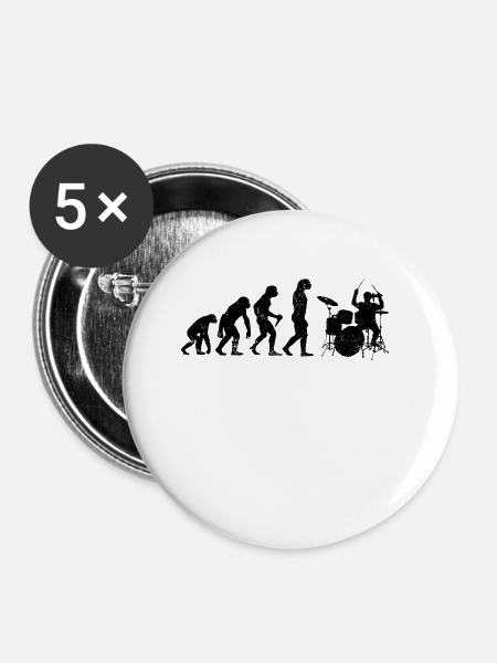 Evolution Schlagzeug - Buttons klein 25 mm (5er Pack) - Weiß