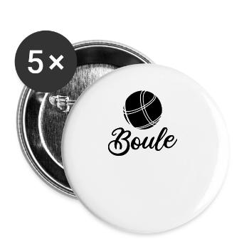 Boule and Pétanque Players - Buttons small 1''/25 mm (5-pack) - white - Front
