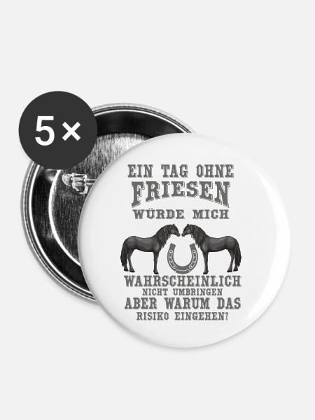 Friesen sind wunderbare Pferde - Buttons klein 25 mm (5er Pack) - Weiß