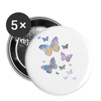 Schmetterling Schmetterling Tier bunt Farbe - Lot de 5 petits badges (25 mm) - blanc - Devant