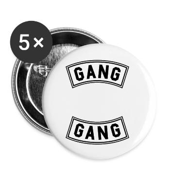 Bannières de gang - Lot de 5 petits badges (25 mm) - blanc - Devant