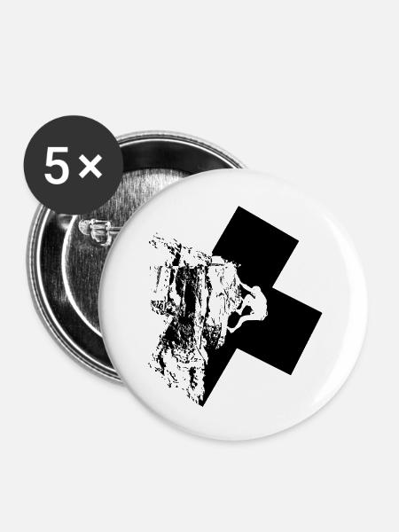 Eskalieren - Buttons klein 25 mm (5er Pack) - Weiß