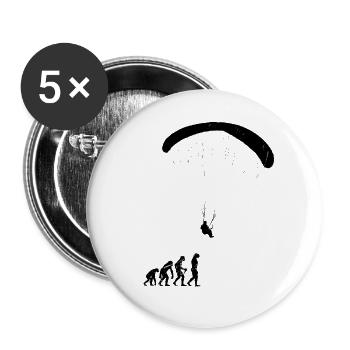 Evolution parapente - Lot de 5 petits badges (25 mm) - blanc - Devant