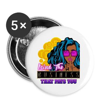 Mind the ₿factories - Buttons small 1''/25 mm (5-pack) - white - Front
