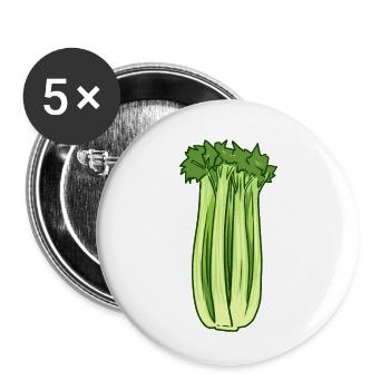 Perennial Celery Vegetable Raw Food Organic Vegan - Buttons small 1''/25 mm (5-pack) - white - Front