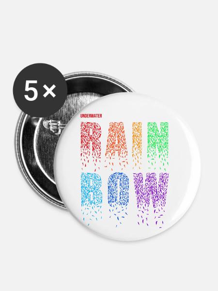 Shrimps - Rainbow - Buttons klein 25 mm (5er Pack) - Weiß