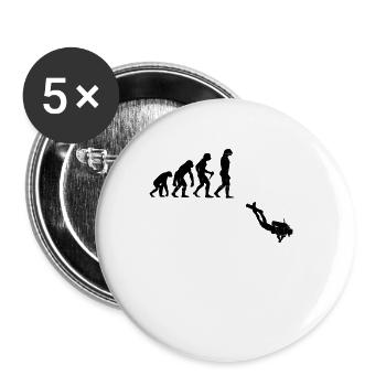 Evolution Tauchen Taucher Shirt Scuba Diving - Buttons klein 25 mm (5er Pack) - Weiß - Vorne