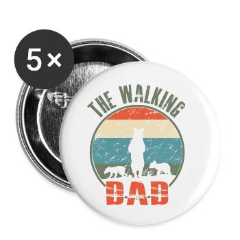 Le père de La Walking - Lot de 5 petits badges (25 mm) - blanc - Devant