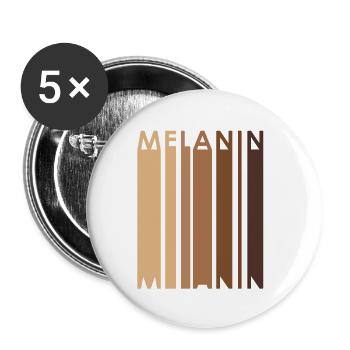 Mélanine Noir Diversité Tolérance Black Power - Lot de 5 petits badges (25 mm) - blanc - Devant